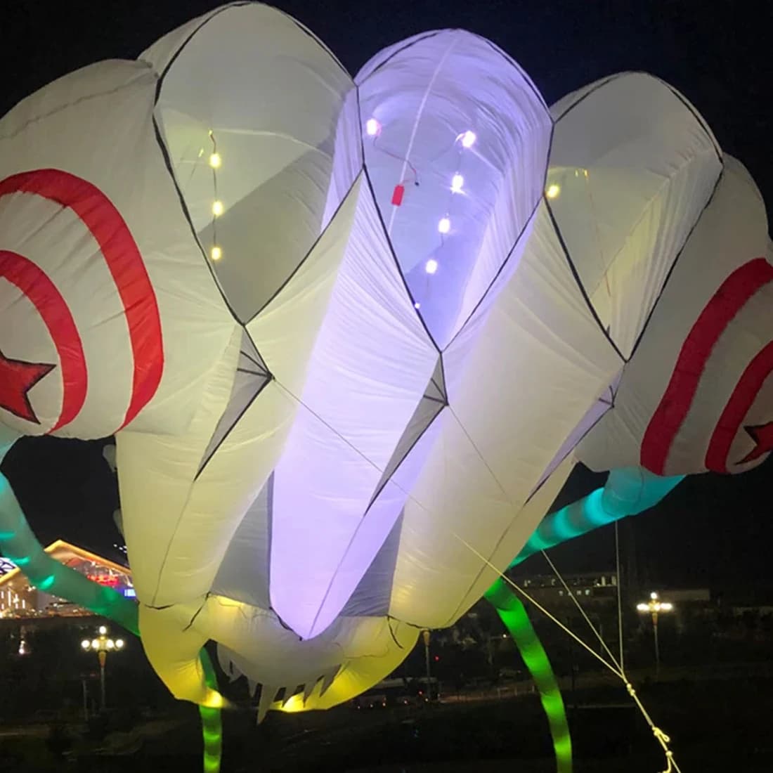 Aquilone Gonfiabile a LED Trilobite da 9KM 10mq per Adulti, Morbido, di Alta Qualità, per Spettacoli all'Aperto, con Borsa