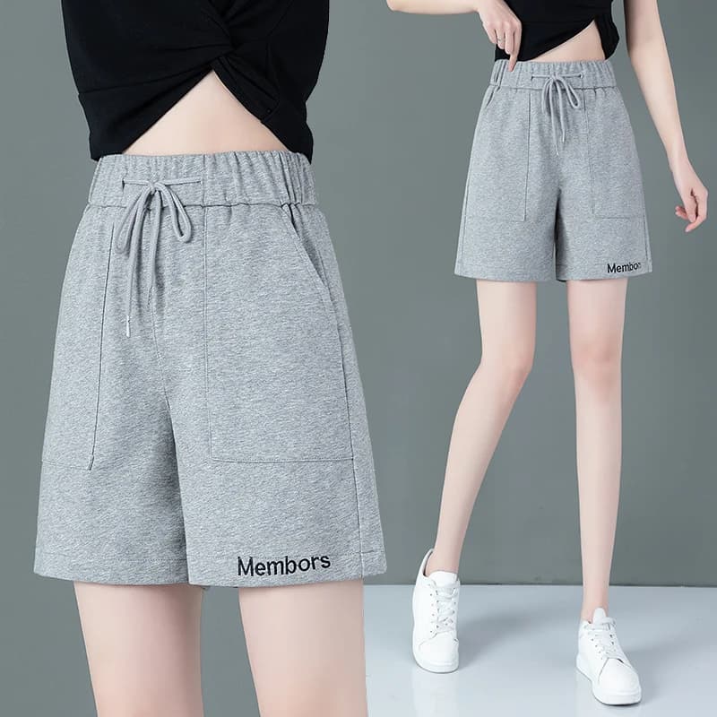 Pantaloncini Sportivi Estivi da Donna, Sottili, a Cinque Quarti, Larghi, a Vita Alta, Casual, in Misto Cotone, Comodi e Traspiranti