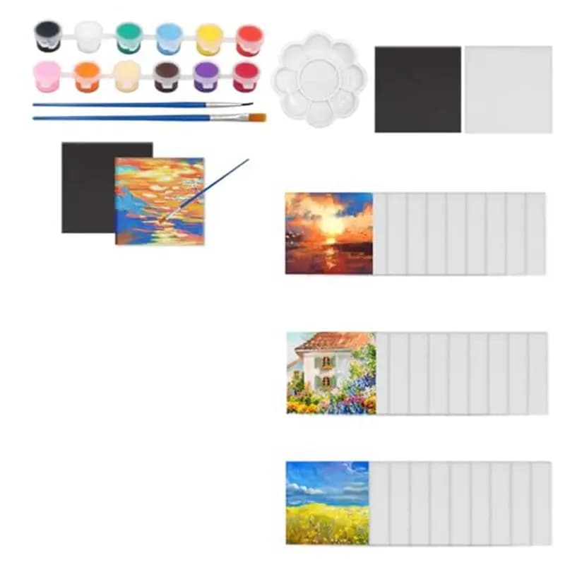 A84E-30 Pezzi Pannello Magnetico in Tela da 2,6 Pollici, Pannello Magnetico per Pittura con Set di Pittura