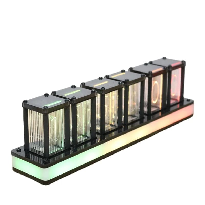 Orologio da tavolo a Led Digital Silent Desktop RGB orologio a tubo bagliore fai da te orologio elettronico creativo decorazione e accessori da tavolo per ufficio
