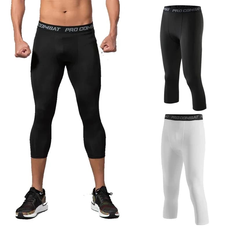 Pantaloni sportivi corti da uomo, Abbigliamento sportivo, Leggings da corsa, Leggings da palestra, Pantaloni a compressione da uomo, Pantaloni corti da uomo