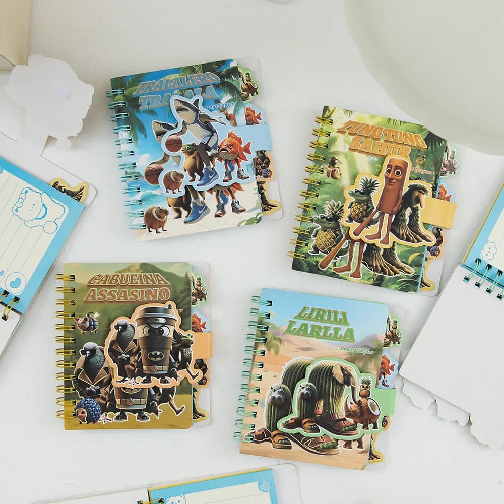 Tralalero Tralala Journal Notebook Bambini Anime Italian Brainrot Raccoglitore A7 Studente Planner Materiale scolastico Accessori per ufficio Regalo