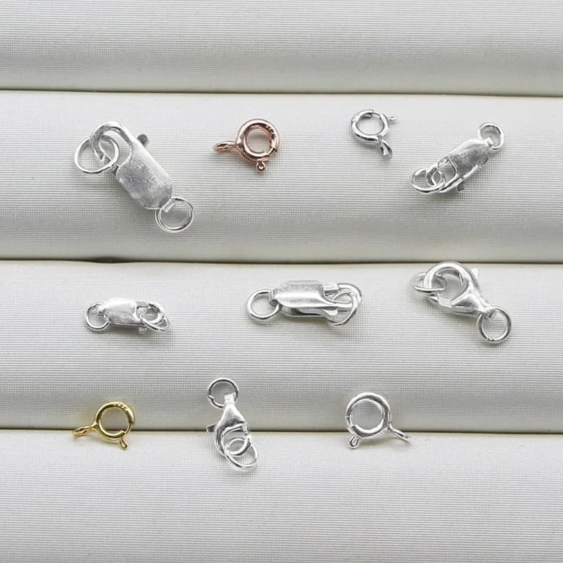 925 Sterling Silver Button Necklace, Mosquito Button, SM Button, Silver DIY Accessories Bracelets