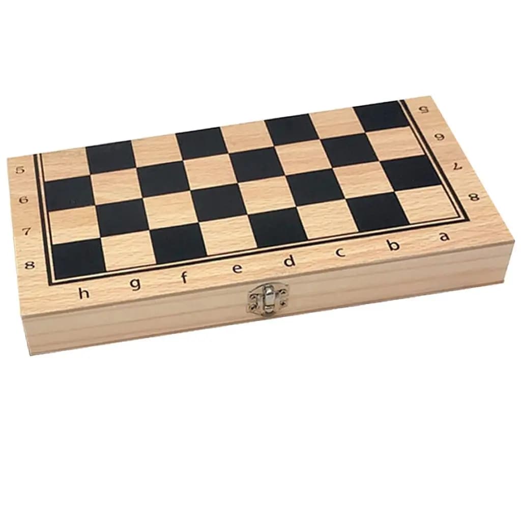 Set di Scacchi Tradizionale in Legno con Scacchiera Pieghevole per lo Sviluppo dell'Intelligenza dei Bambini