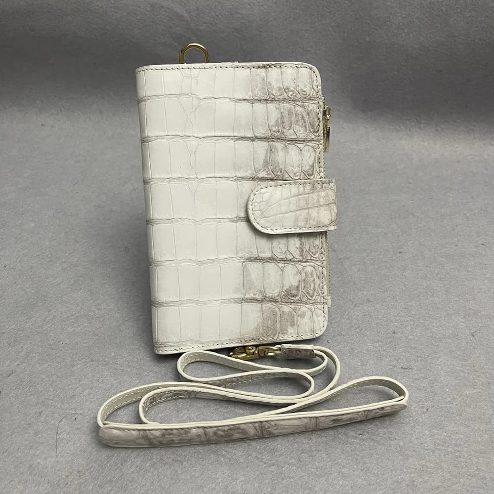 Luxury Real Himalayan Crocodile Leather Passport Holder for 4 Passports – Large Wallet with Cash & Card Slots Organizer
