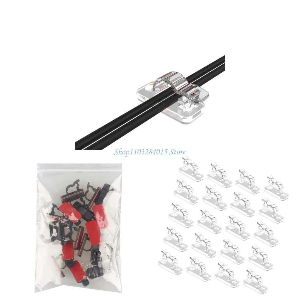 Pacchetto R6FF 20 clip per cavi Design autodesivo per gestione del filo Hasslefree a case o lavorare con slot cavo 8 mm