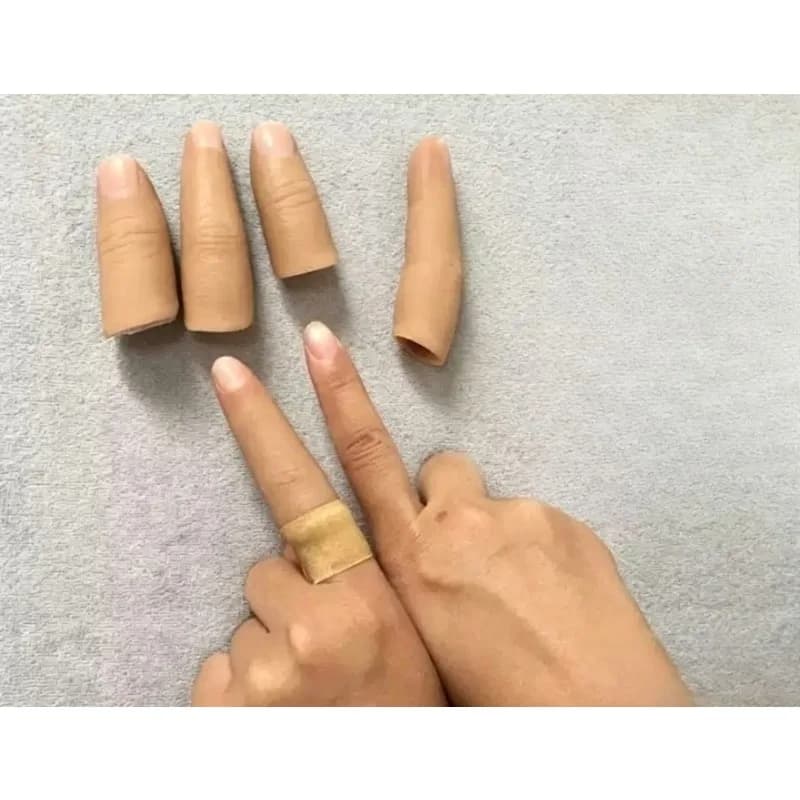 Realistic Silicone Finger Sleeves Simulation Prosthetic Faux Finger Cover For Finger Defect Disability Conceal Accessory