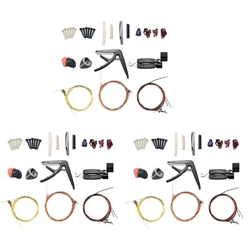 RTENTE-102 PCS Guitar Accessories Kit Including Guitar Picks,Capo,Acoustic Guitar Strings,3 In 1String Winder,Bridge Pins