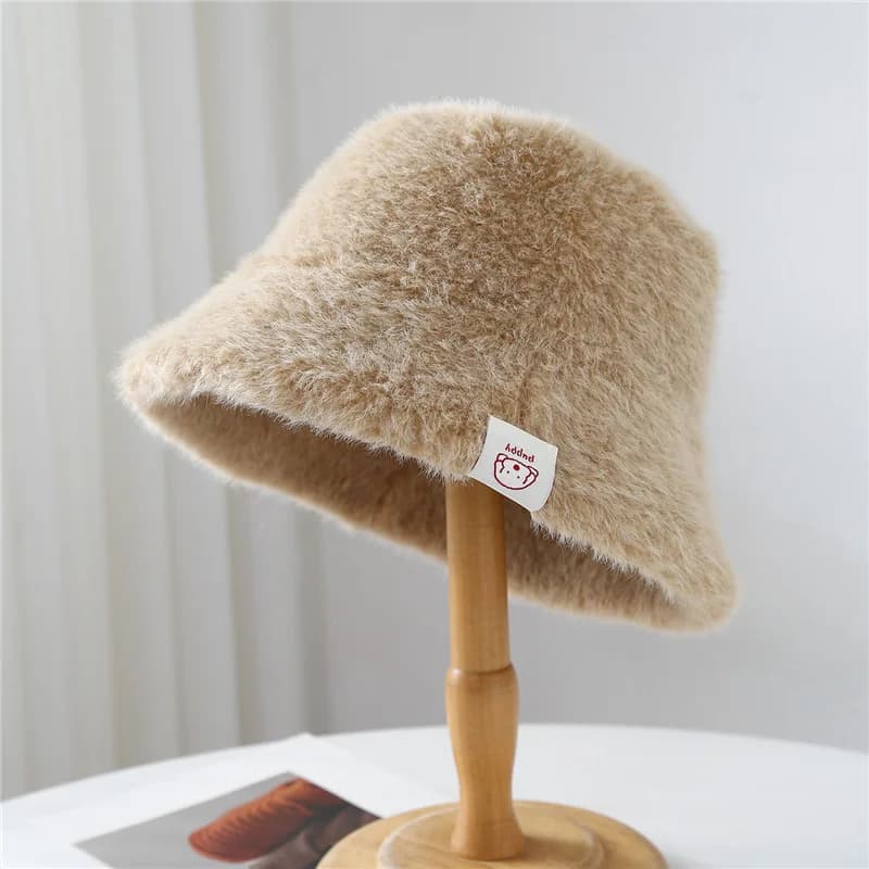 Cappello da pescatore autunno inverno da donna in pelliccia sintetica tinta unita antivento berretto da pescatore tenere al caldo casual nuovo