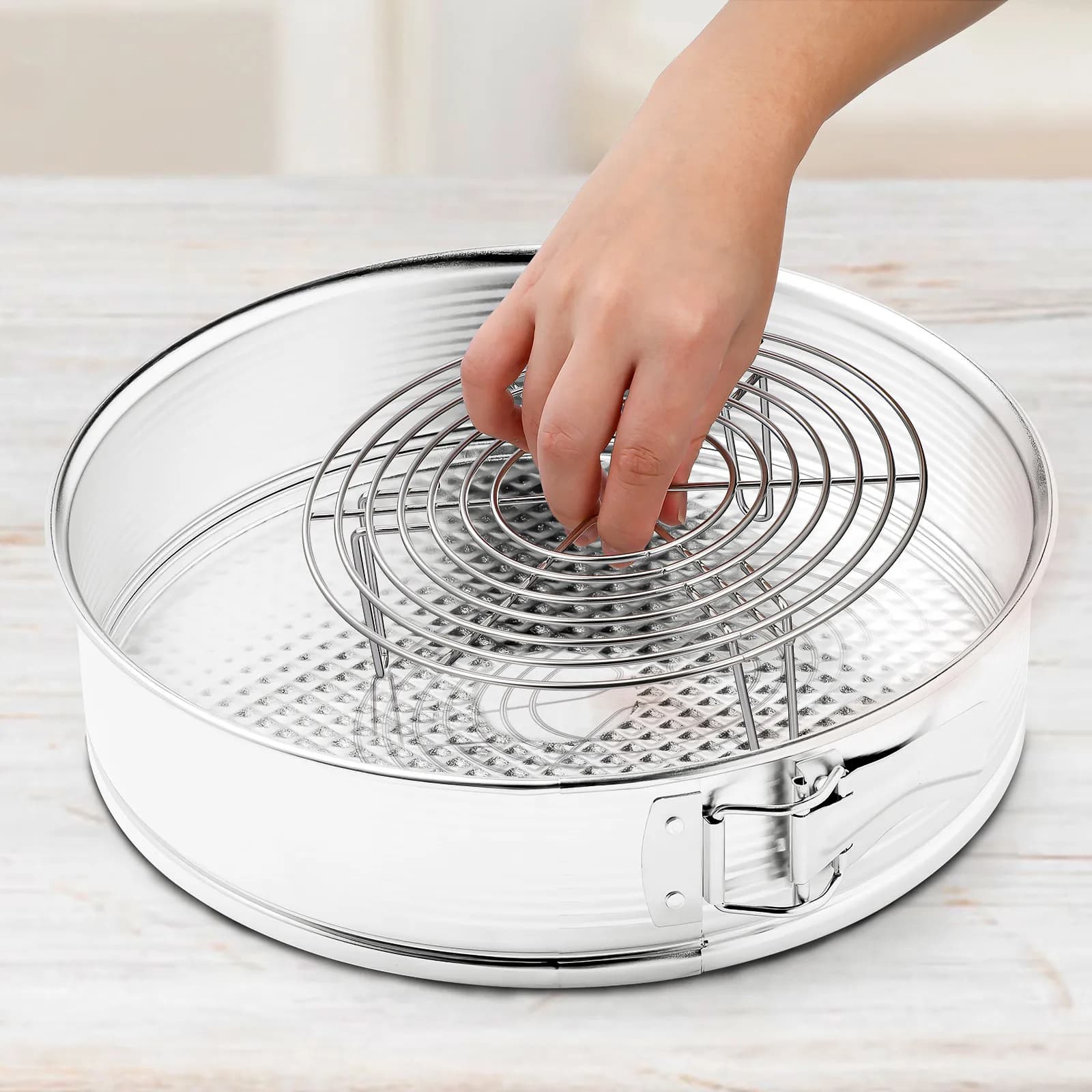Stainless Steel Steaming Grid, U Rolling Design, Cooling Grid with High Legs for Cooking, Baking Oven, Air Frying Machine, Kitchen Tools