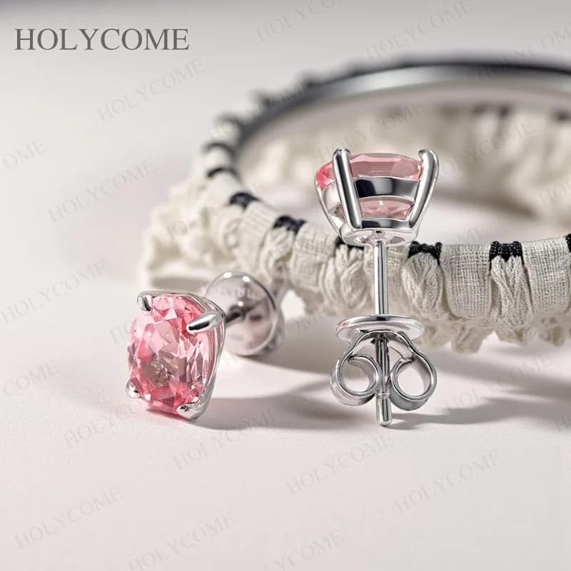 Orecchini in argento sterling 925 personalizzati Moissanite Rubino Zambia Padparadscha Orecchini ovali 2-8CT scintillanti per gioielli da sposa