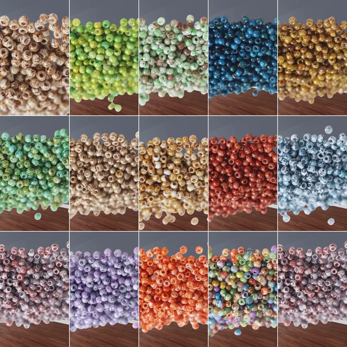 130pcs4mm Picasso Glass Rice Bead Handmade DIY Bead Necklace Antique Ring Material