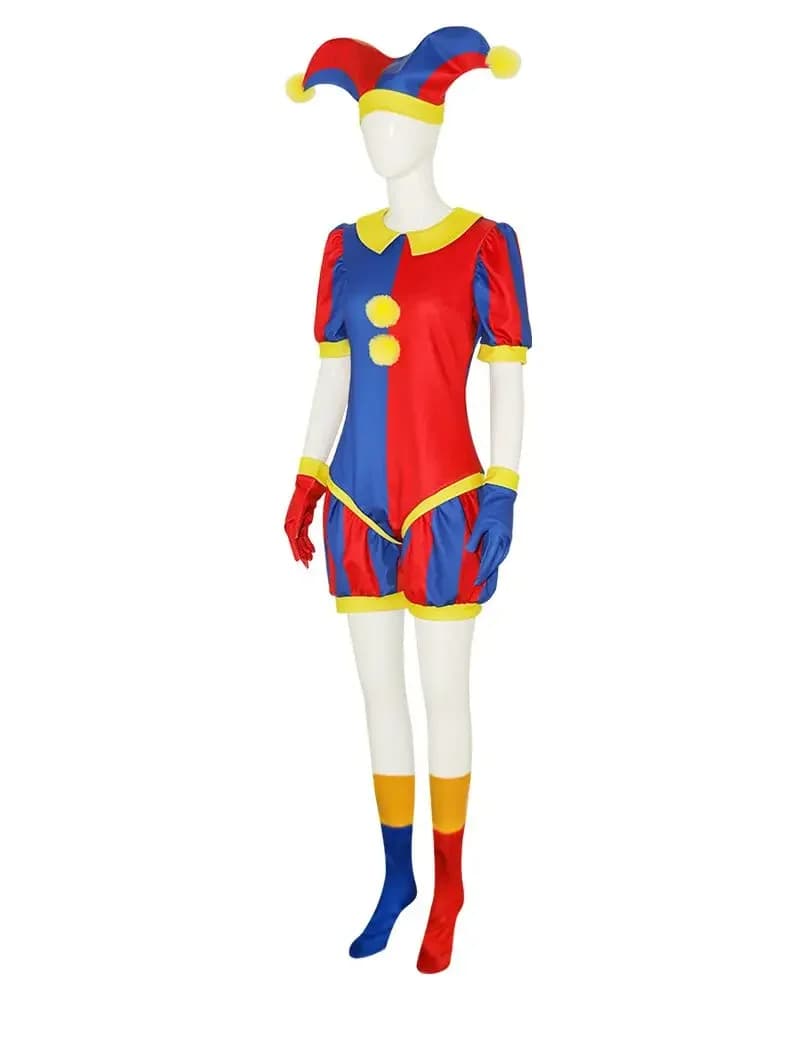 Costume cosplay del Circo Digitale Magico, tuta cosplay di Pomni, abbigliamento per cosplay di Pomni disponibile.