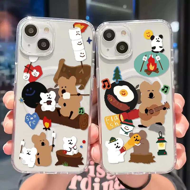 Cute Bear Quokkas Magsafe Magnetic Phone Case for iPhone 16 15 14 13 12 11 8 7 Plus Pro Max X XR XSMax Soft Clear Tpu Cover