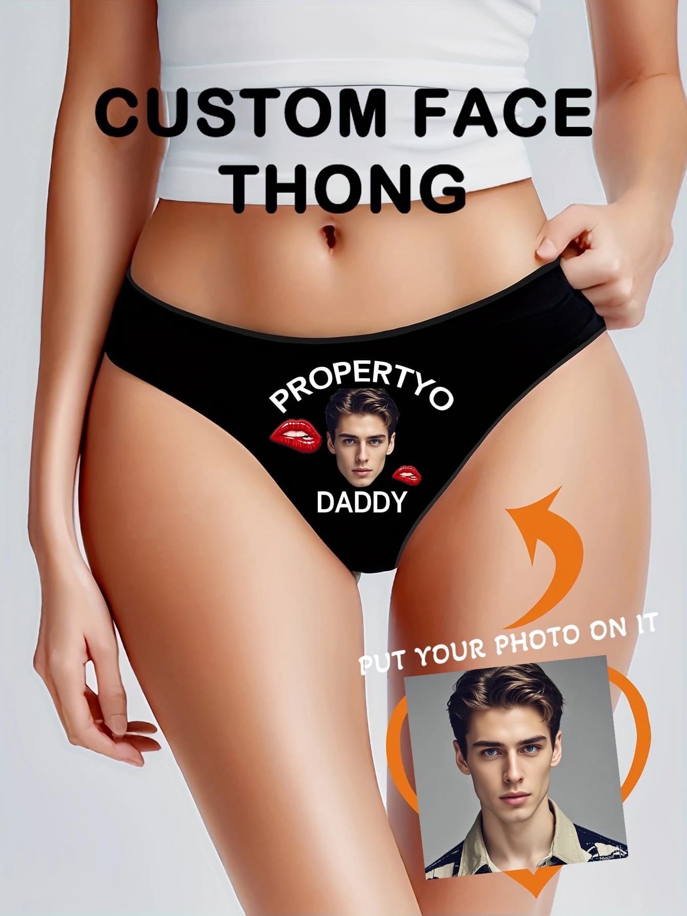Slip sexy a vita bassa personalizzabili con avatari di coppia e stampa di lettere d'amore per uomini e donne, perfetti per San Valentino, Natale