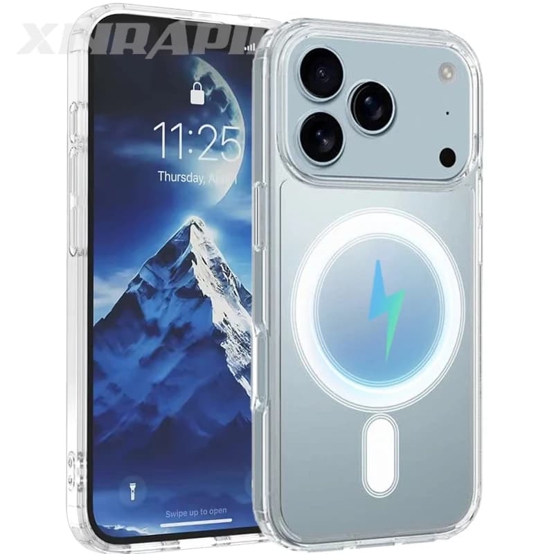 Custodia trasparente per iPhone 17 Pro Max 17Air 17Pro Magsafe Cover per telefono Paraurti posteriore magnetico trasparente per iPhone 17/17promax/17pro