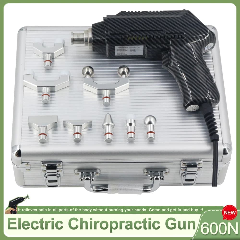 New Electric Gun for Postural Correction, Adjustable Instrument for Vertebral Column, 600N Impulse Cervical Massage, Chiropractic Tools