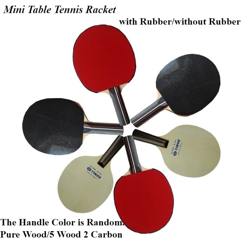Mini Size Finished Table Tennis Racket Pure Wood/5 Wood 2 Carbon Small Size Ping Pong Racket for Children Training Signature