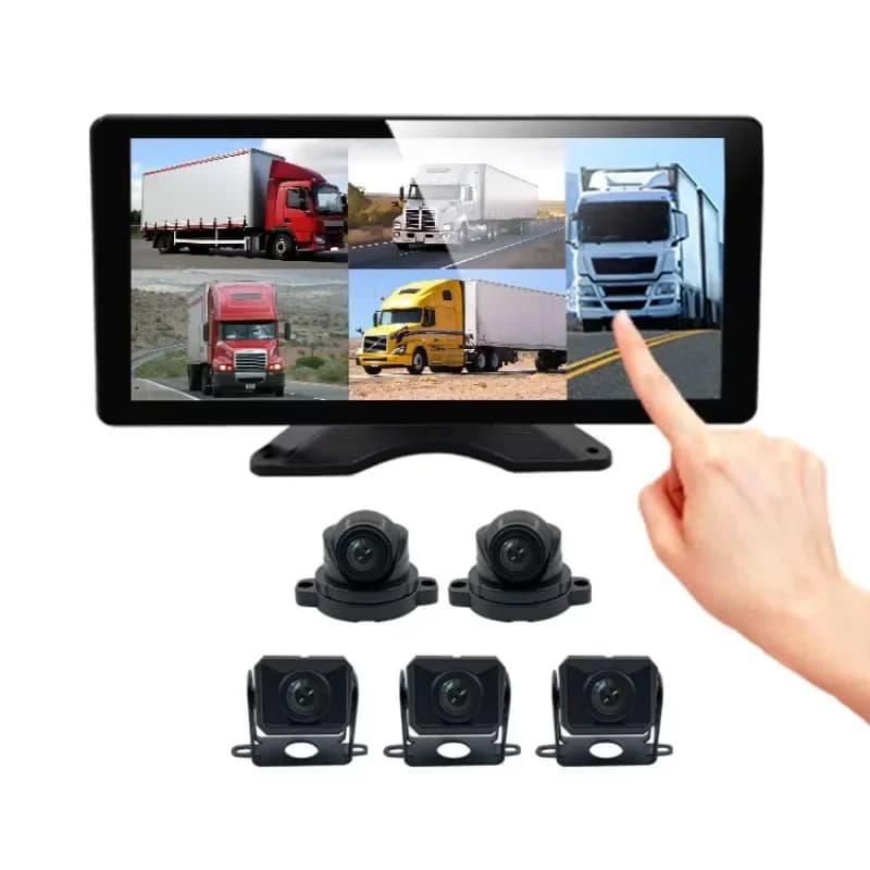 2026/Wemaer 10.36 Inch Touch Screen Dash Cam Front Rear 1080P 5CH AHD Camera Sound Light Alarm BSD AI Truck Camera System