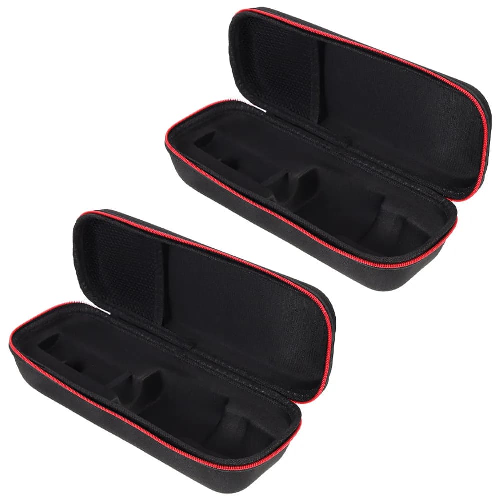 Custodia per microfono da 2 pezzi, custodia protettiva portatile con cerniera in EVA, borsa da viaggio antipolvere e antiurto