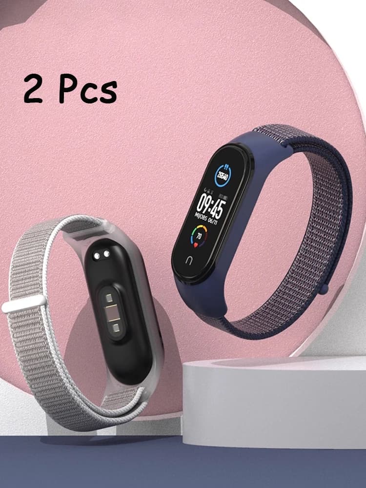 2 pezzi cinturini per Xiaomi Mi band 7 6 5 4 3 cintura di ricambio in nylon regolabile da polso Smart Watch Pulsera correa Miband 7 braccialetto