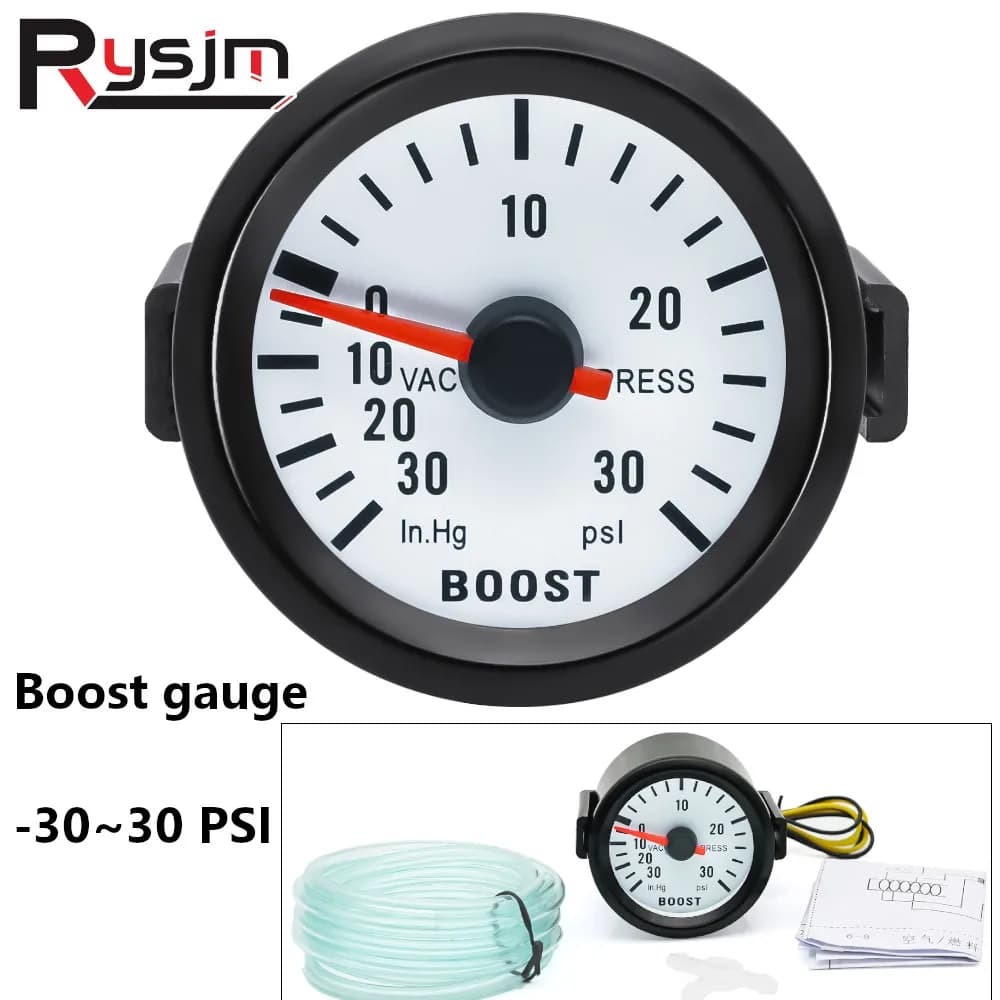 NUOVO Boost Gauge 2 "52mm Misuratore per auto -30~30 PSI Pressa per vuoto con retroilluminazione blu per auto 12V