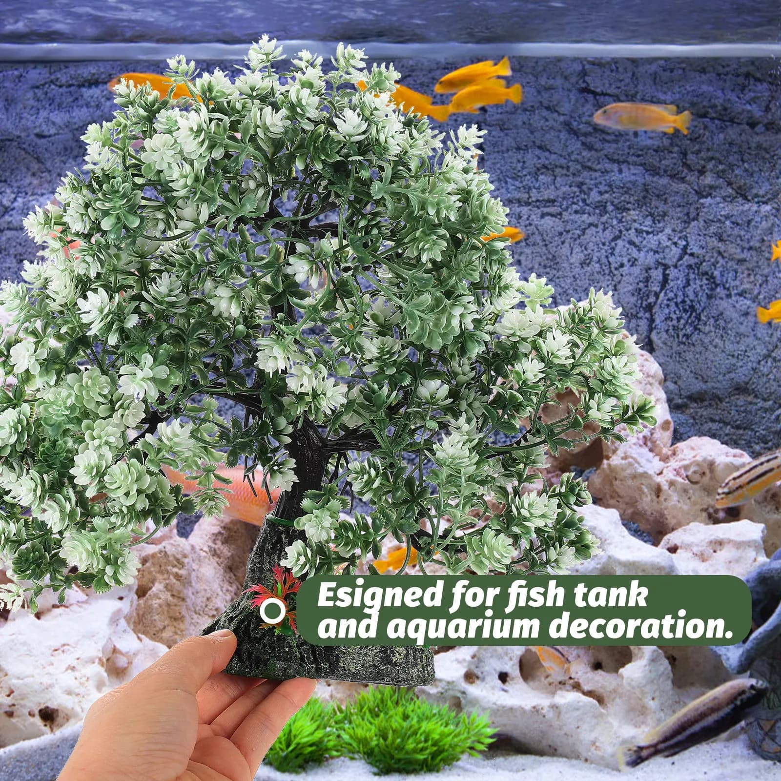 Premium Resin Aquarium Decoration, Artificial Plant for Landscape, Desktop Ornament and Home