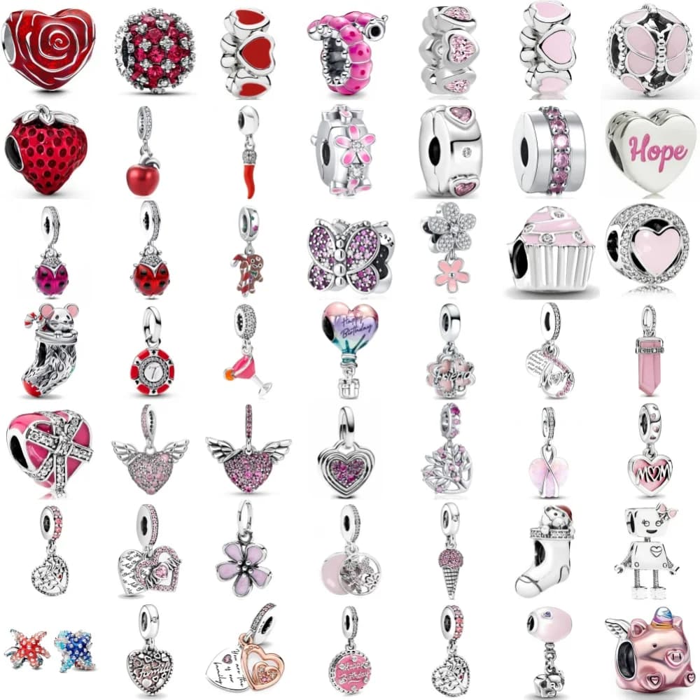 2026New 25 Silver Butterfly, Mongolfiera Perlina Heart Shaped Pearl Pendant, Original Bracelet DIY Accessories