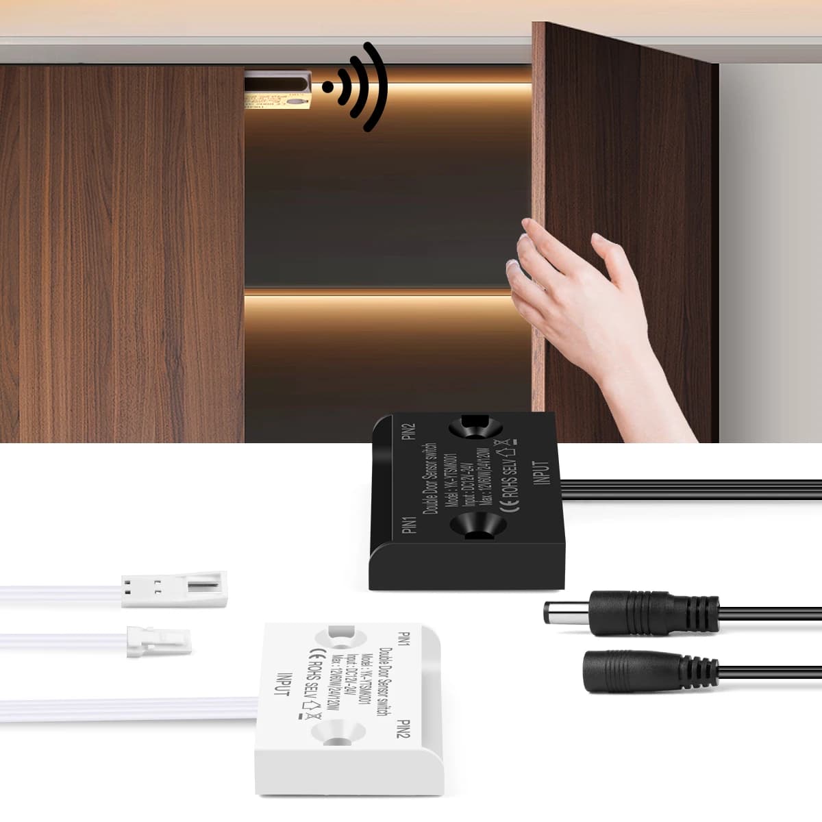 DC12V-24V Armadio Armadio Porta dell'armadio Interruttore del sensore di apertura/chiusura Fpr LED Luce IR di prossimità Doppio interruttore della luce del sensore