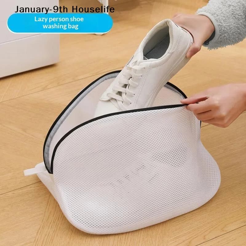 Mesh Laundry Bag Washing Machine Shoes Bag With Zips Travel Shoe Storage Protective Clothes Organizer BagsJanuary-9th Houselife