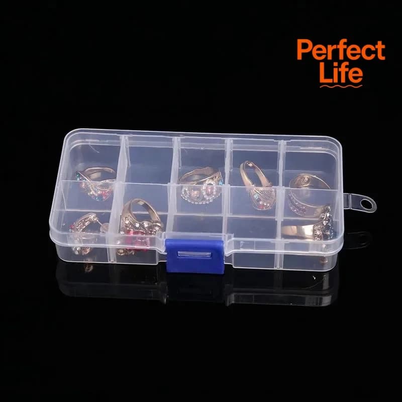 1Pcs 24Grids Plastic Organizer Box with Adjustable Dividers Jewelry Storage Container for Beads Arts DIY Crafts
