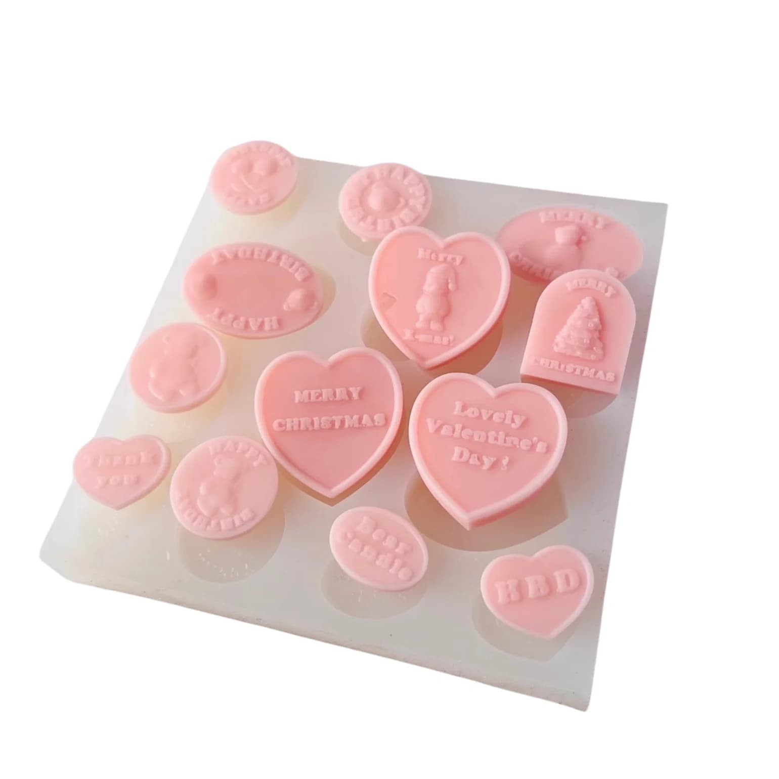 Christmas Candle Mold Silicone DIY Hand Made Material Silicone Mold Xmas Fondant Cake Mold