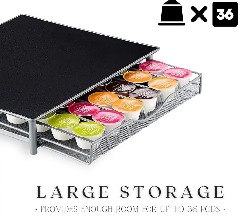 36 Dolce Gusto Pod Holder coffee machines Holds Drawer Stainless Steel Frame Coffee Machines Capsules Storage Drawer
