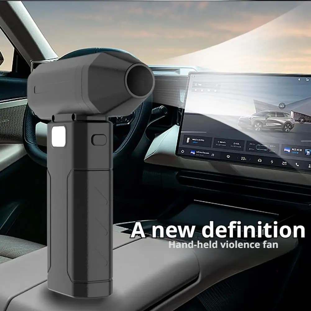 Portable rechargeable hair dryer with multi-purpose portable turbo fan for keyboard and car dust removal