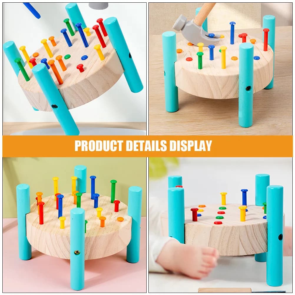 Set Martello per Chiodare, Gioco Educativo Montessori per lo Sviluppo Cognitivo e l'Apprendimento Precoce, Piattaforma Interattiva Divertente