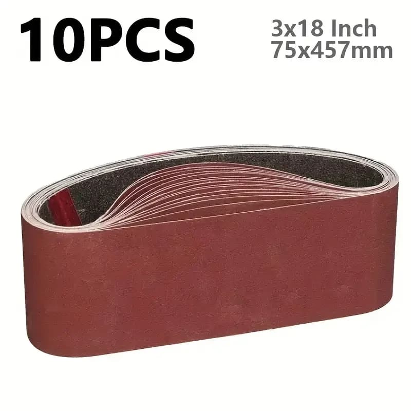 Nastro abrasivo per lucidatura metalli in legno da 10 pezzi 457 * 75, diverse dimensioni di particelle 80/120/150/240/400, 2 pezzi di ogni dimensione delle particelle