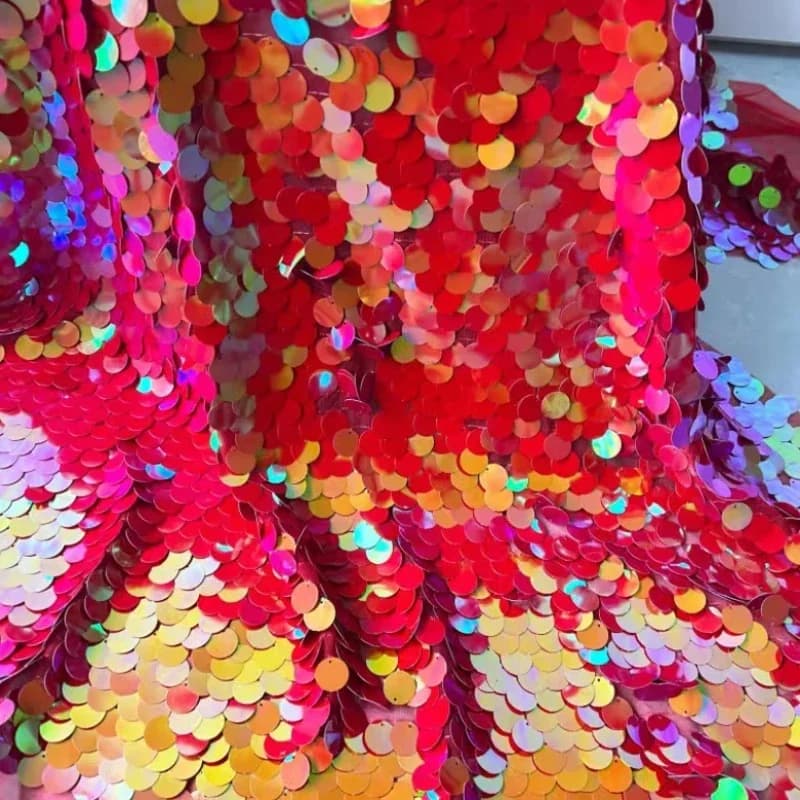 Encrypted Crystal Sequin Fabric for Ceremonial Dress Curtain Decoration Wholesale Cloth for Sewing Diy Material
