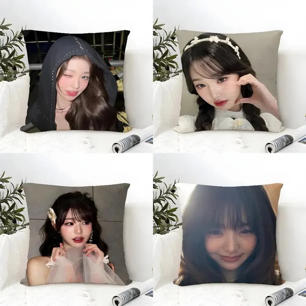 J-Jang W-Won Y-Young Cushion Cover Eco Linen Pillow Case Double-Sided Print, Breathable&Durable, Hidden Zipper Home Decor