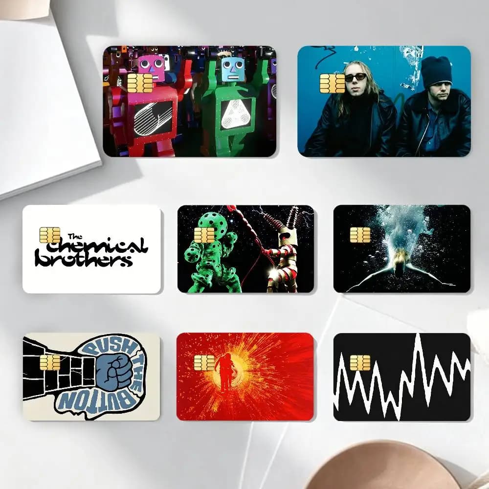 Adesivi HD per carte di credito con la canzone dei Chemical Brothers, decalcomania per carte da gioco, pellicola opaca, skin, piccolo chip, adesivo impermeabile