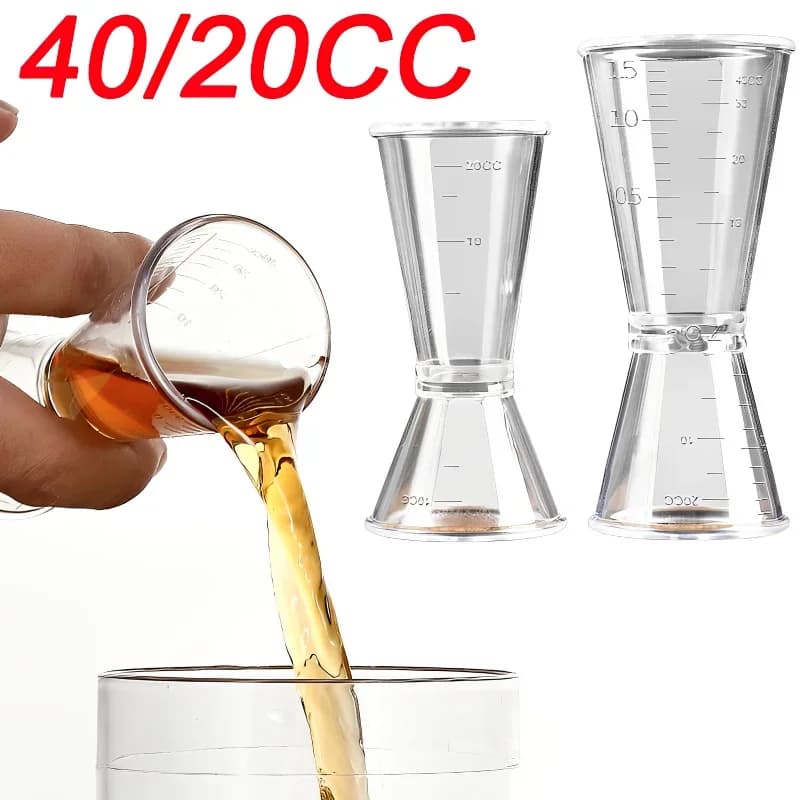 40/10CC Resina Trasparente Misurino Del Partito Vino Cocktail Shaker Once Tazza di Misurazione Jigger Cucina Barware Forniture Per Feste