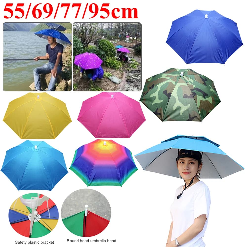 Cappello ombrello da esterno pieghevole donna uomo copricapo da pesca cappellino parasole impermeabile campeggio escursionismo copricapo ombrello cappello da spiaggia