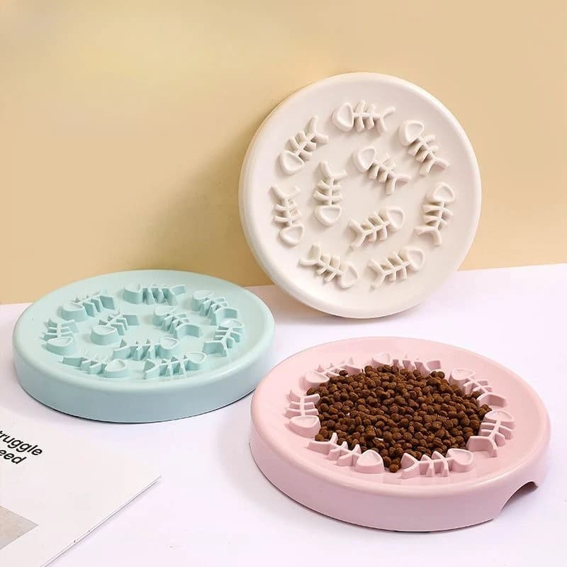 Ciotola per gatti per cani con lisca di pesce Anti soffocamento Ciotola per cibo lento per animali domestici Forniture per mangiatoia per animali domestici