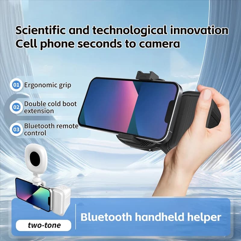 Telefono Bluetooth Palmare Sefile Stick Maniglia Stabilizzatore Vlog Selfie Luce di riempimento Fotografia Accessori-AT64