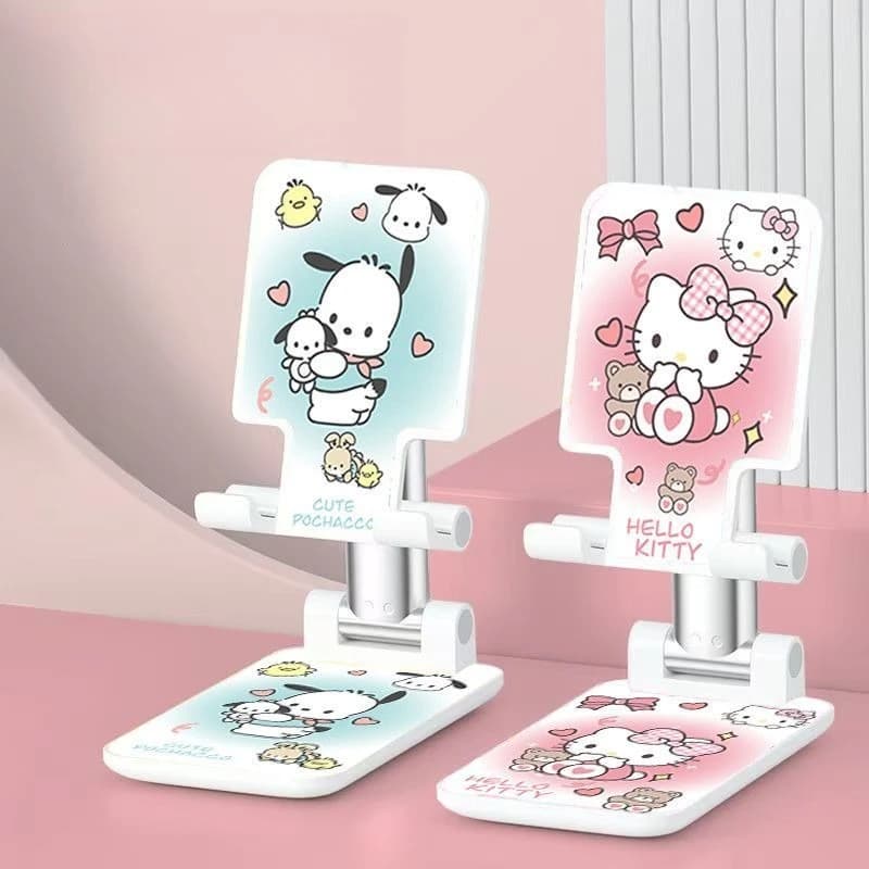 Supporto Telescopico Pieghevole per Telefono Hello Kitty, Carino e Divertente, per Trasmissioni in Diretta e Visione TV
