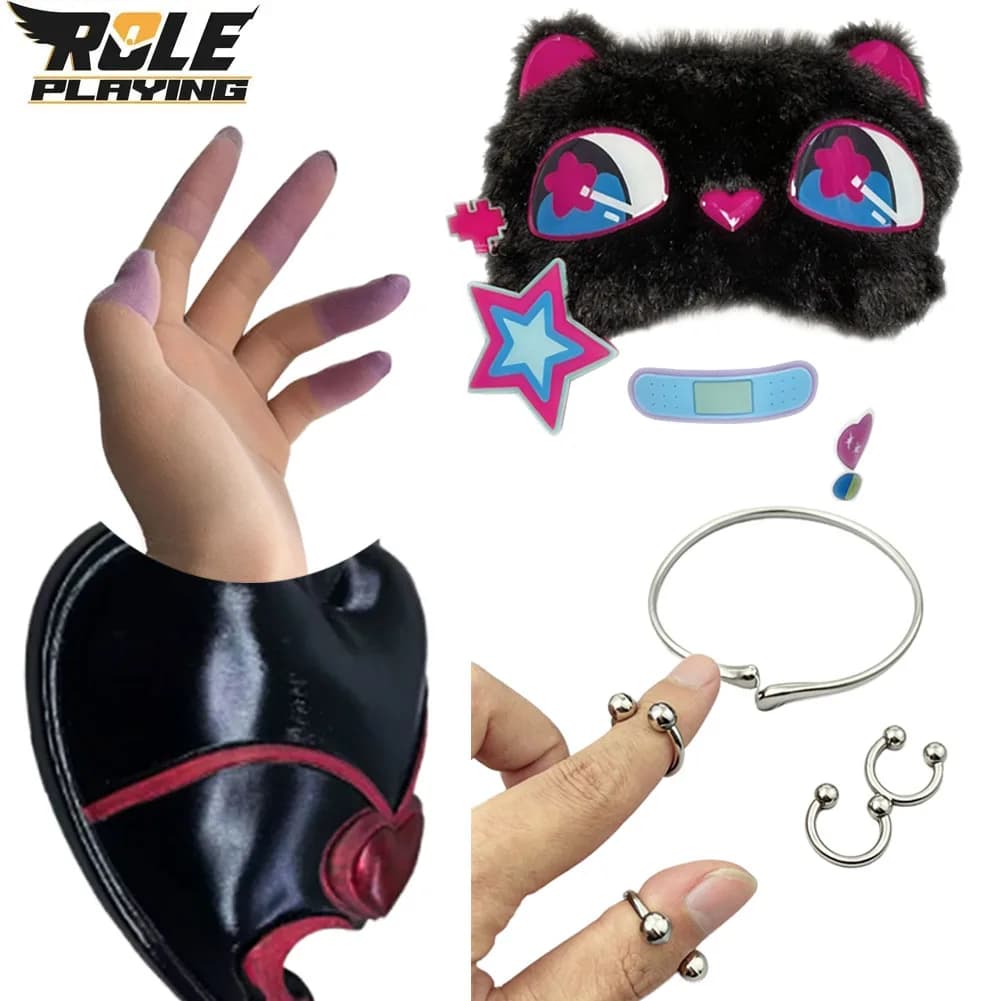 MIZi Alien Cosplay Stage Mask Tillcos Masks Luka Cosplays Bracelet Rings Purple Gloves Costume Accessories Anime Disguise Props