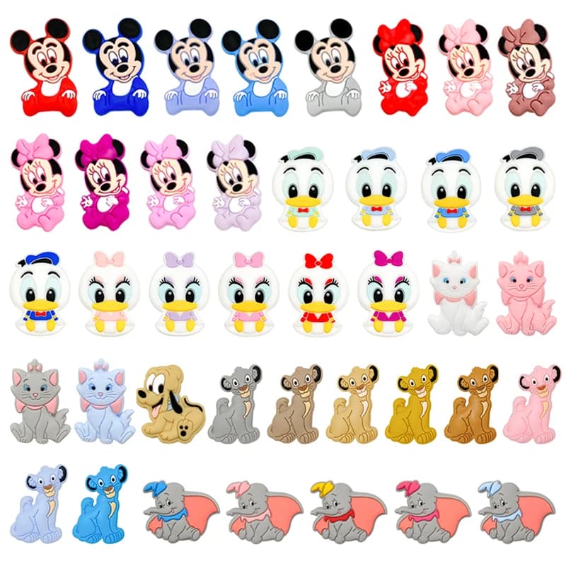 5pcs Silicone Cartoon Beads Pacifier Chain Baby DIY Care Pacify Accessory Adornment