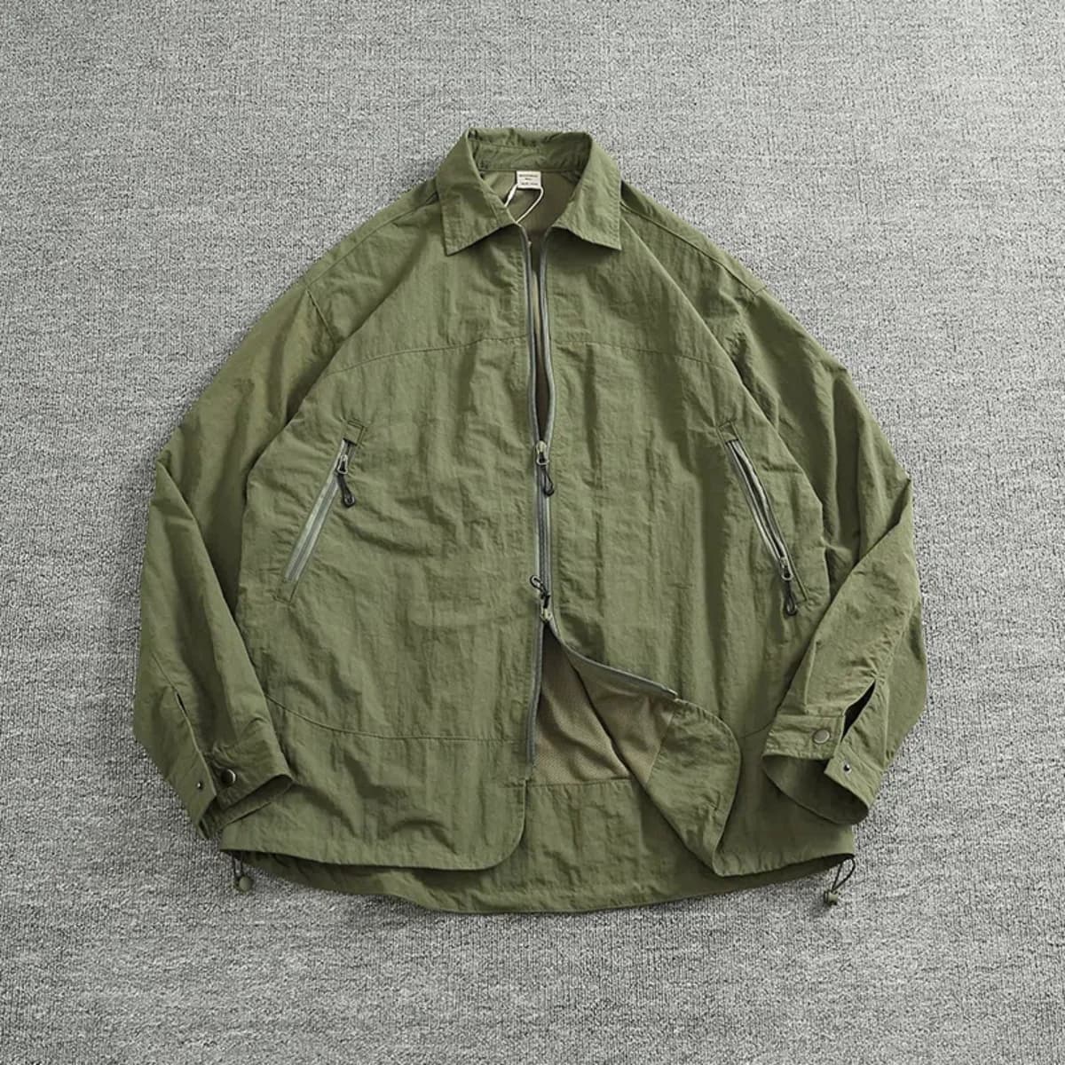 Mesh breathable inner outdoor function casual coat men's fashion loose silhouette spring and autumn lapel jacket top tide