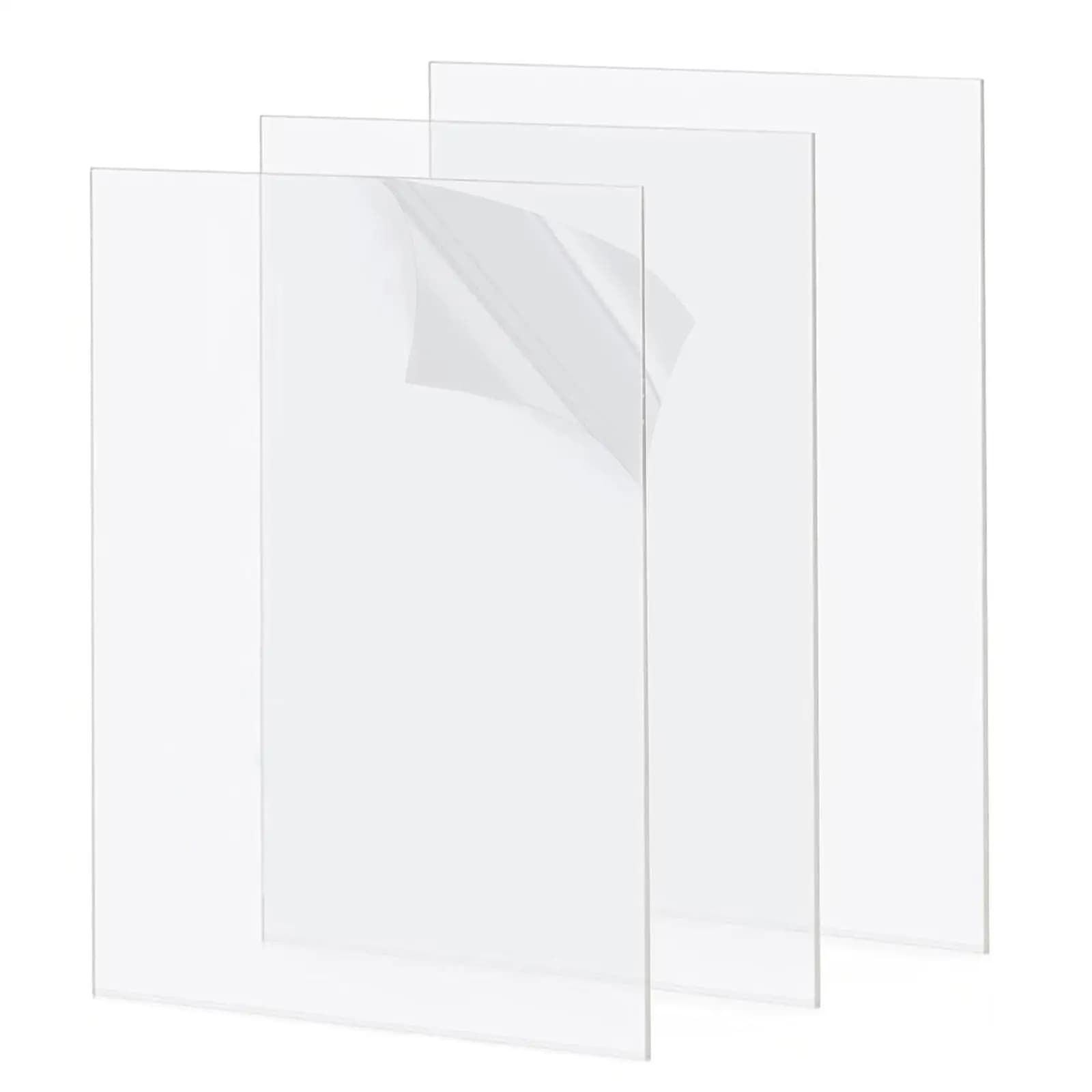 10 Pieces Acrylic Sheet Portable Easy to Cut Transparent Panels Picture Frame Sheet for DIY Crafts Photography Table Numbers
