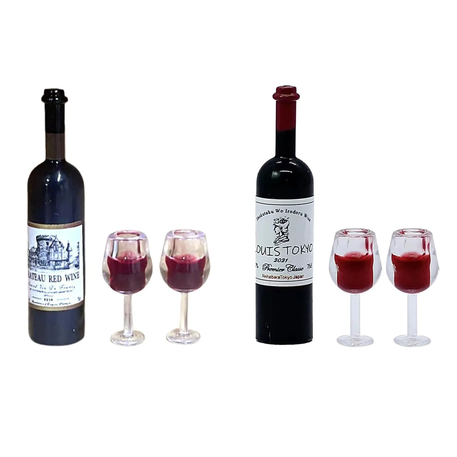 Tazze per bottiglie di vino per casa delle bambole in scala 1/12 Forniture per scenari Accessori per casa delle bambole per bar Soggiorno Cucina Casa