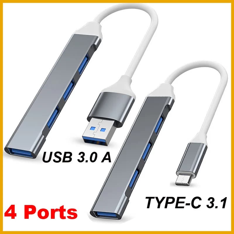 USB 3.0 TYPE-C 3.1 4 Port USB Hub OTG High Speed 5Gbps For Macbook Pro PC Computer Phone Mobile hard disk U disk Mouse Keyboard